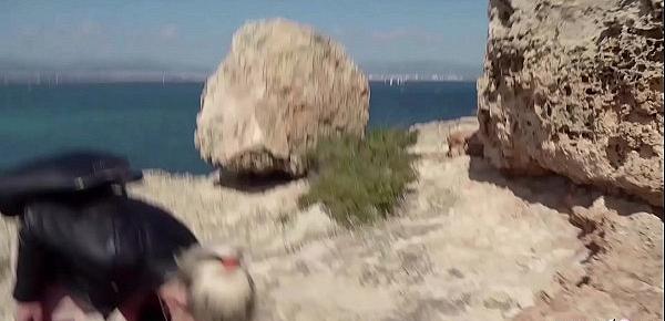 GERMAN SCOUT - Urlauberin Julia am Ballermann 6 auf Mallorca bei echtem Strassen Casting AO gefickt